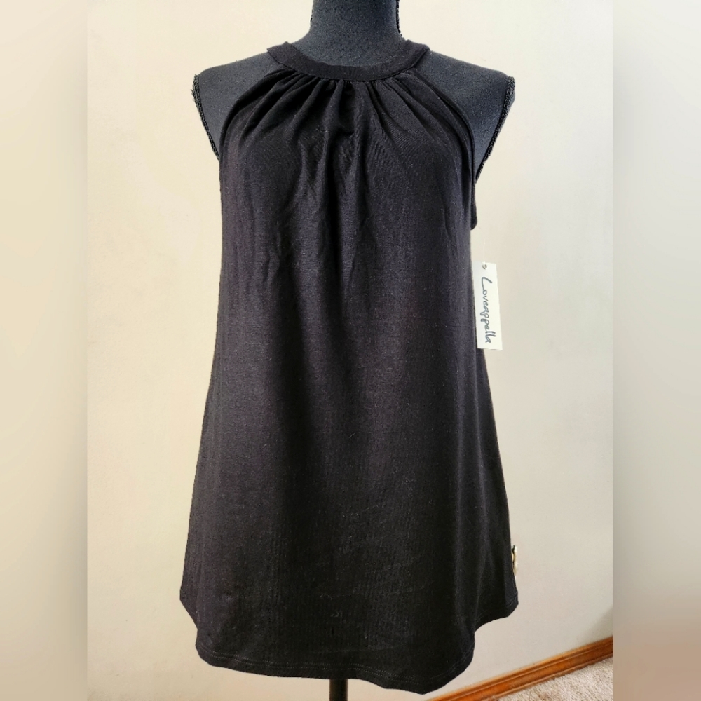 Loveappella black halter tank top small